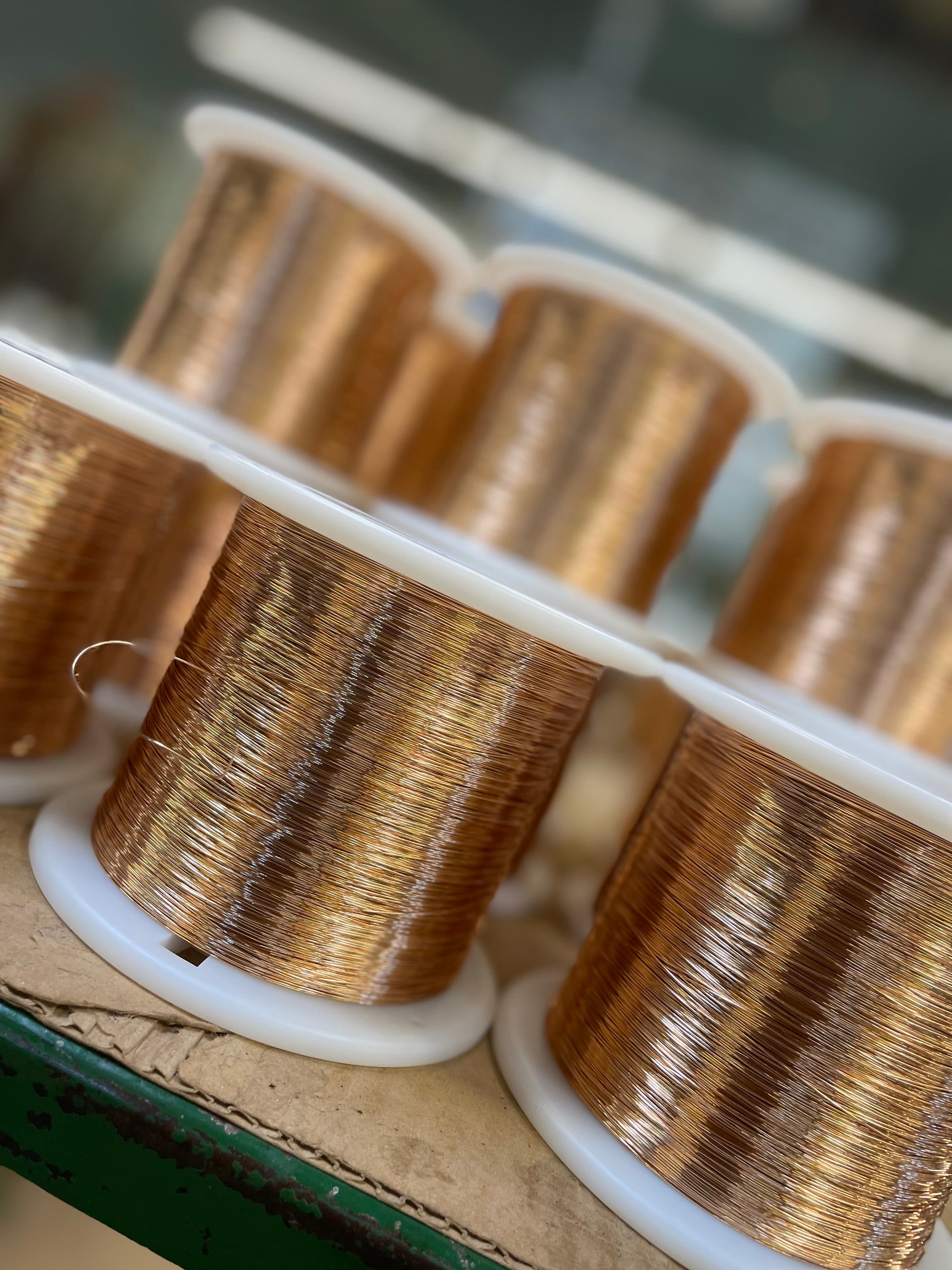 Close-up of insulated wire products manufactured by Bridgeport Insulated Wire